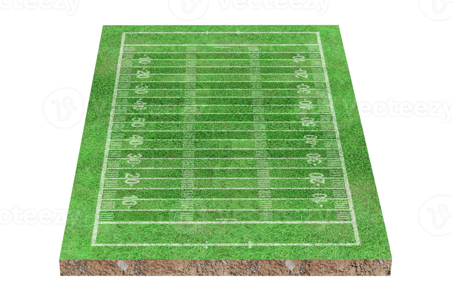 American soccer field with line pattern isolated png