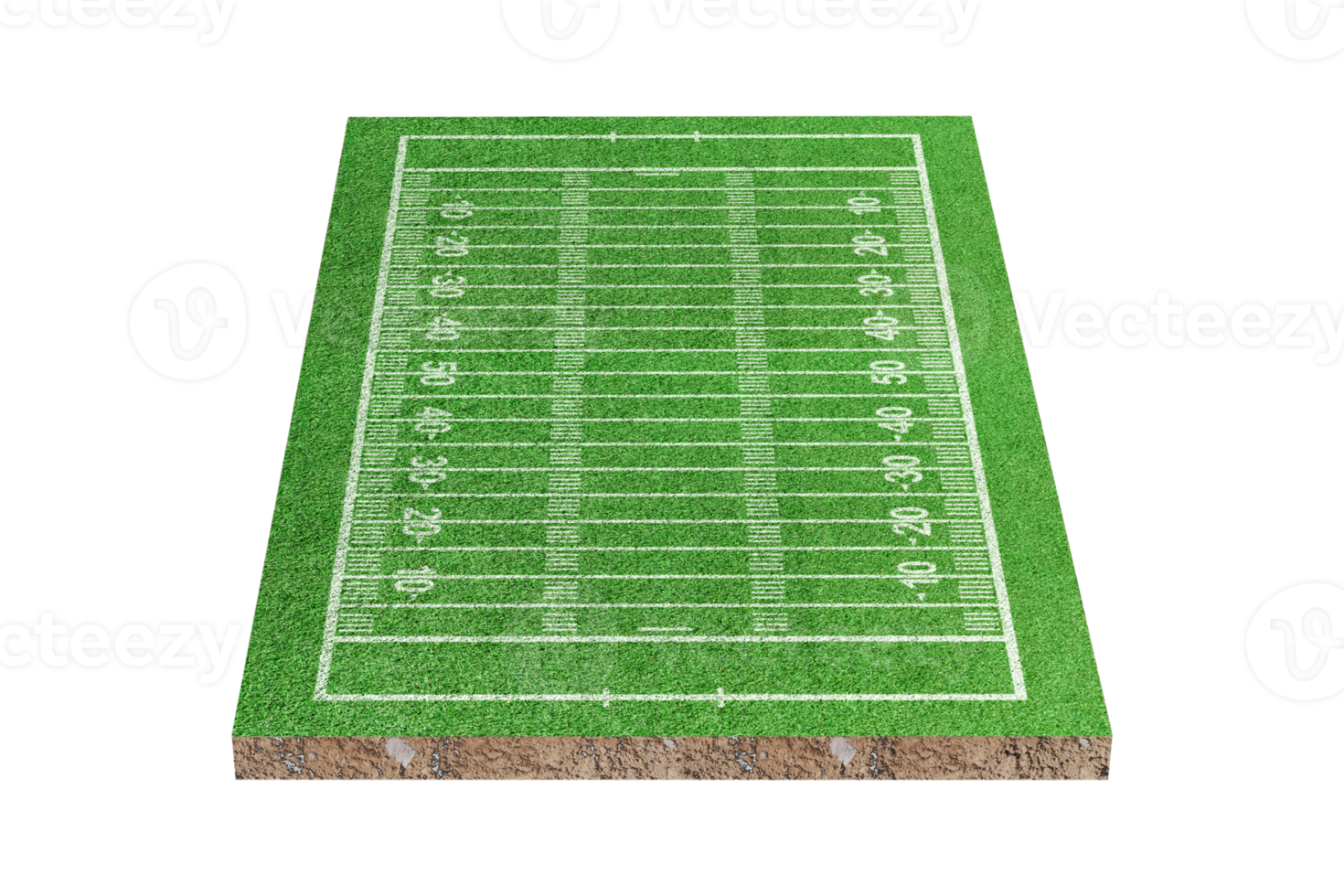 terrain de football américain avec motif de ligne isolé png