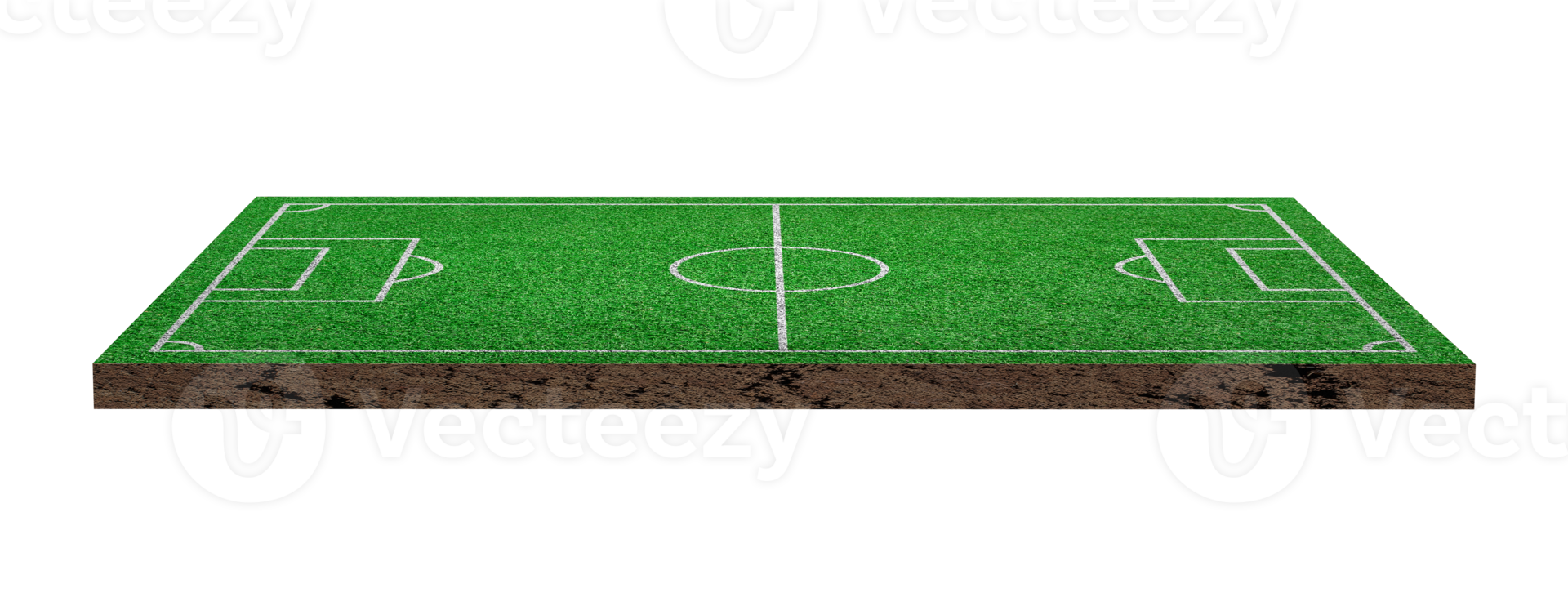 Green grass soccer or football field isolated png