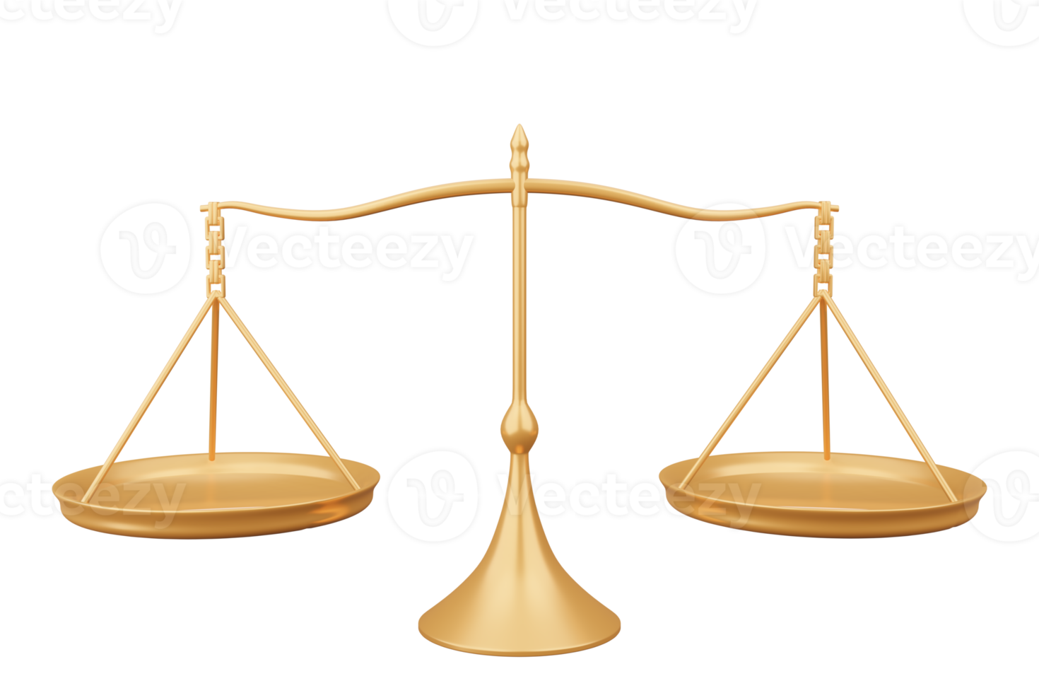 Gold balance scale 3D. Realistic 3D illustration investment financial business concept png