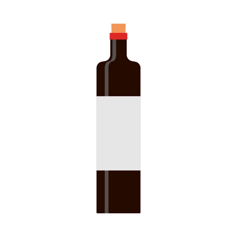 Wine red bottle celebration glass alcoholic vector. Flat food icon silhouette vector