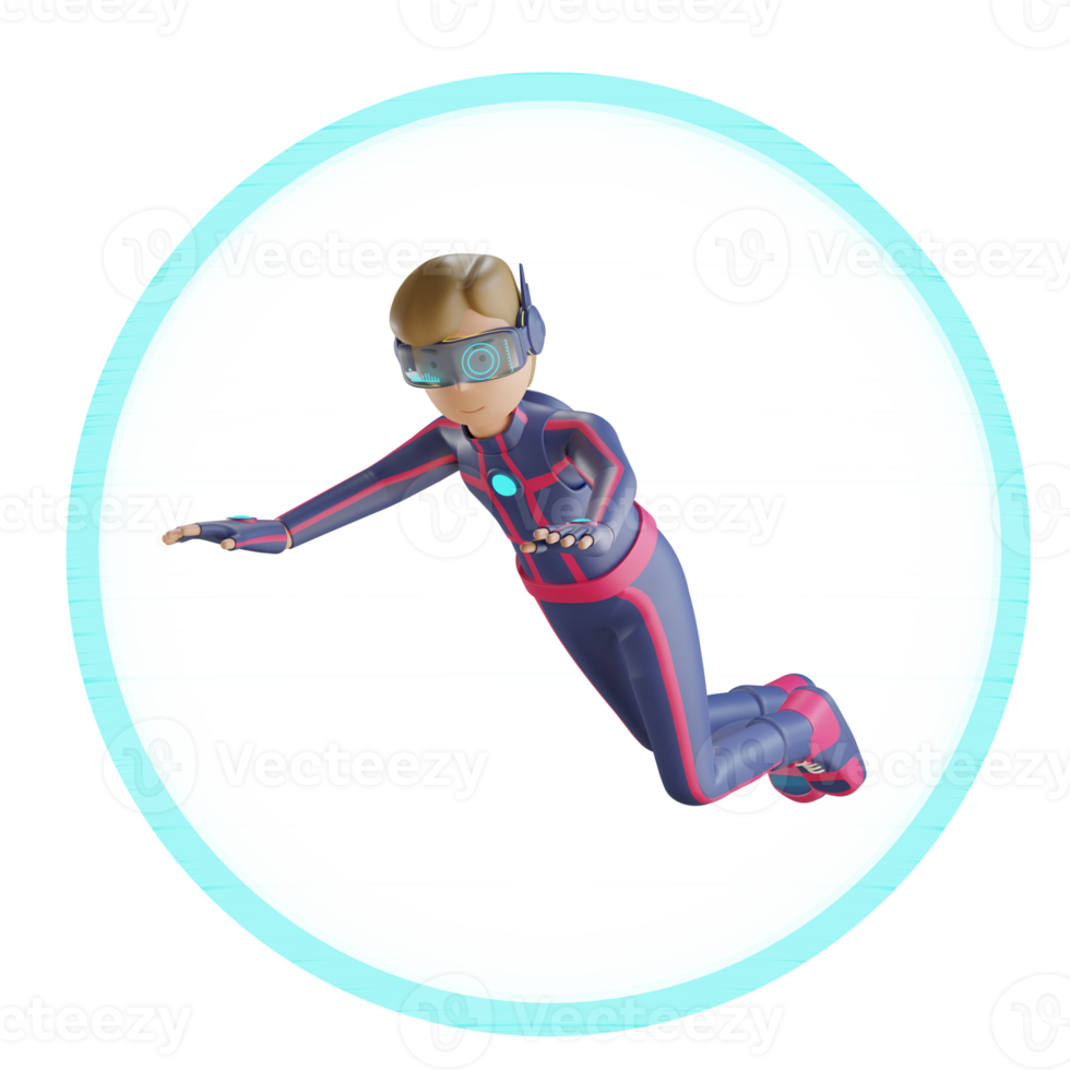 3d character metaverse virtual flying png