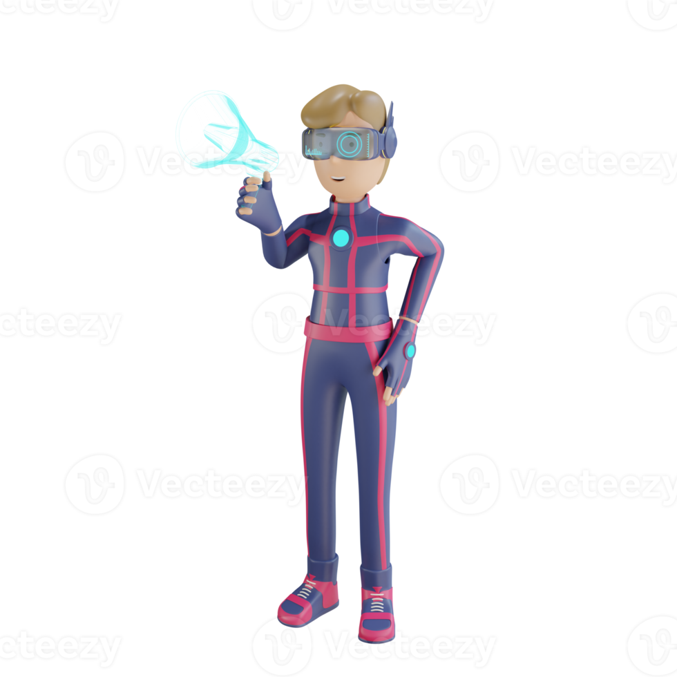 marketing virtual de metaverso de personagem 3d png