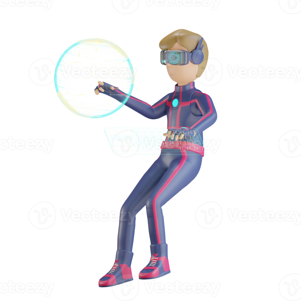 3d character metaverse using virtual earth png