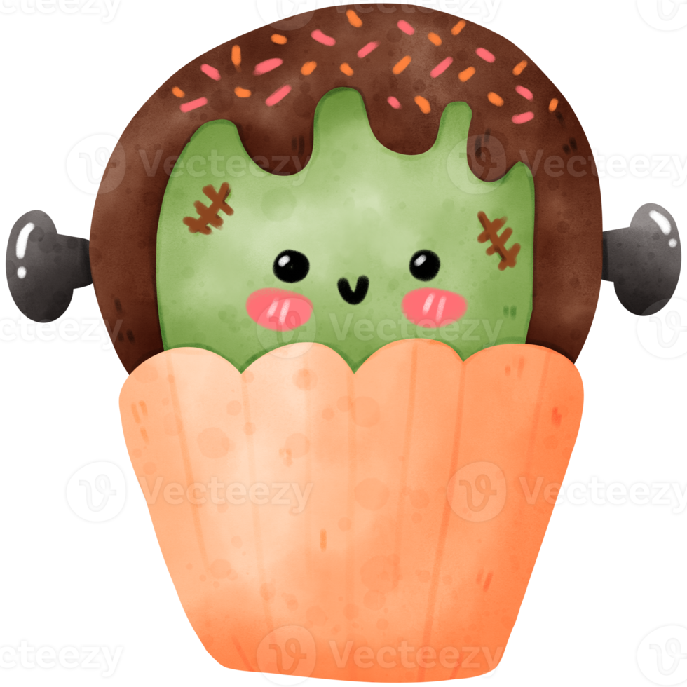 postre de halloween acuarela png