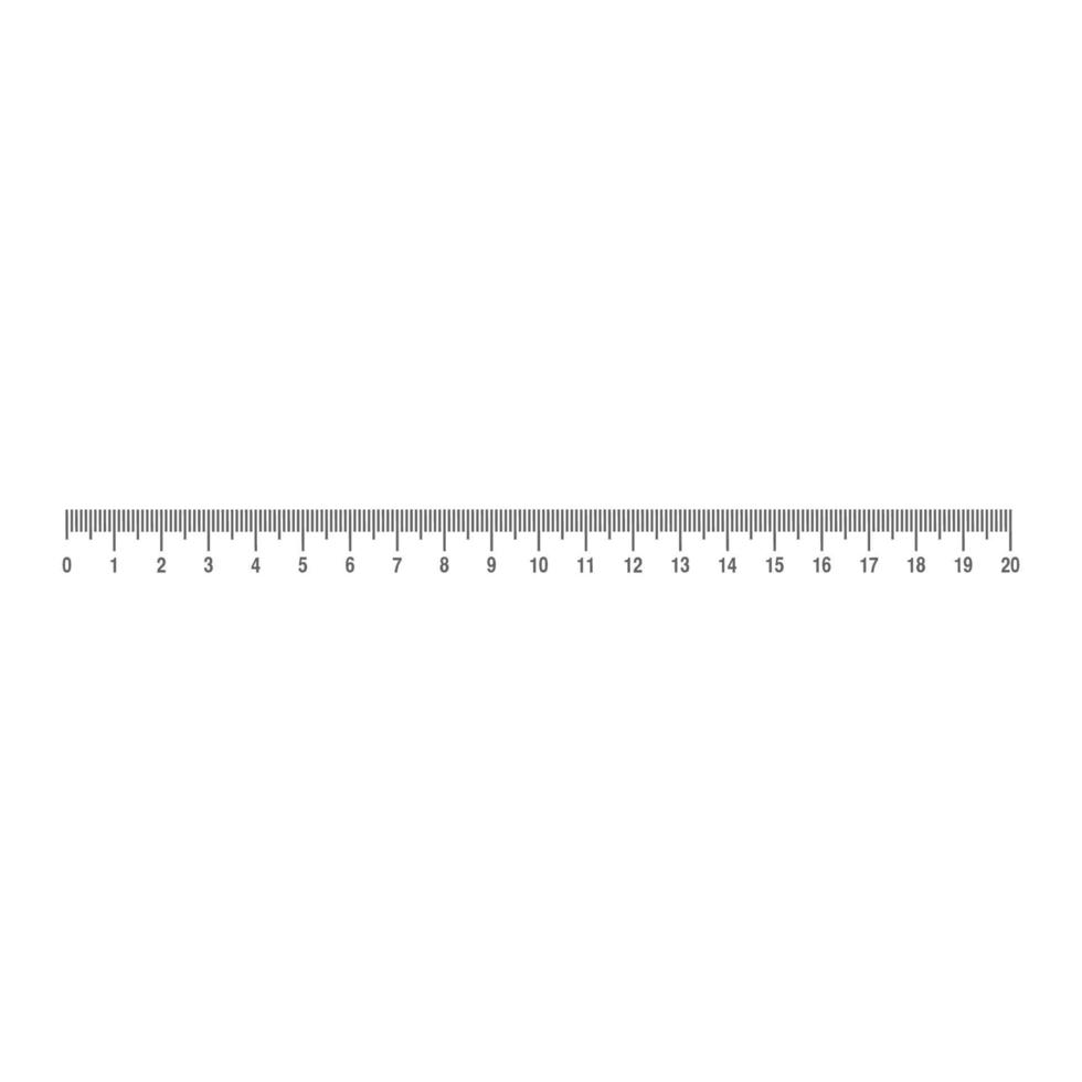 Ruler vector measure education icon isolated white. Horizontal inch ruler tool instrument measure line. Geometry scale equipment long rule sign. Office supply centimeter unit point chart instrument