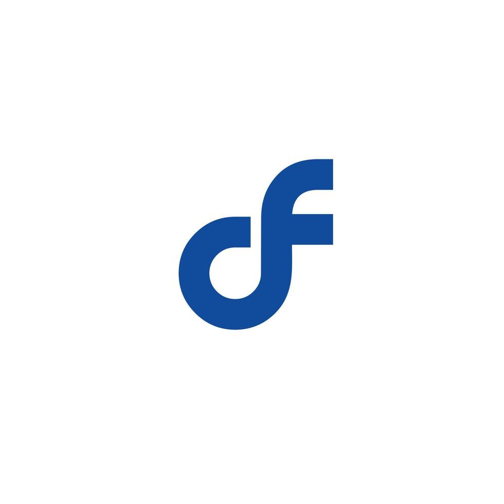 letra inicial df icono vector logo plantilla ilustración diseño pro vector