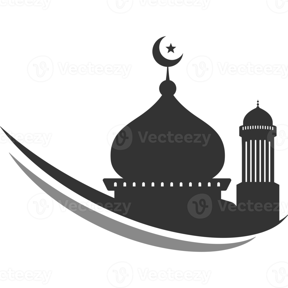 silhueta de design de ícone de mesquita png