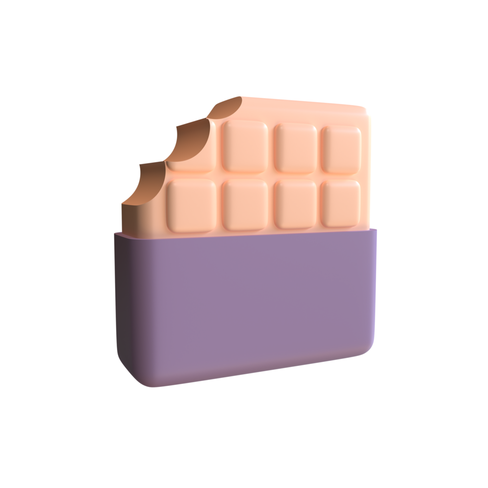 3d render chocolate Bar sweet pastel color, 3d valentine concept illustration png