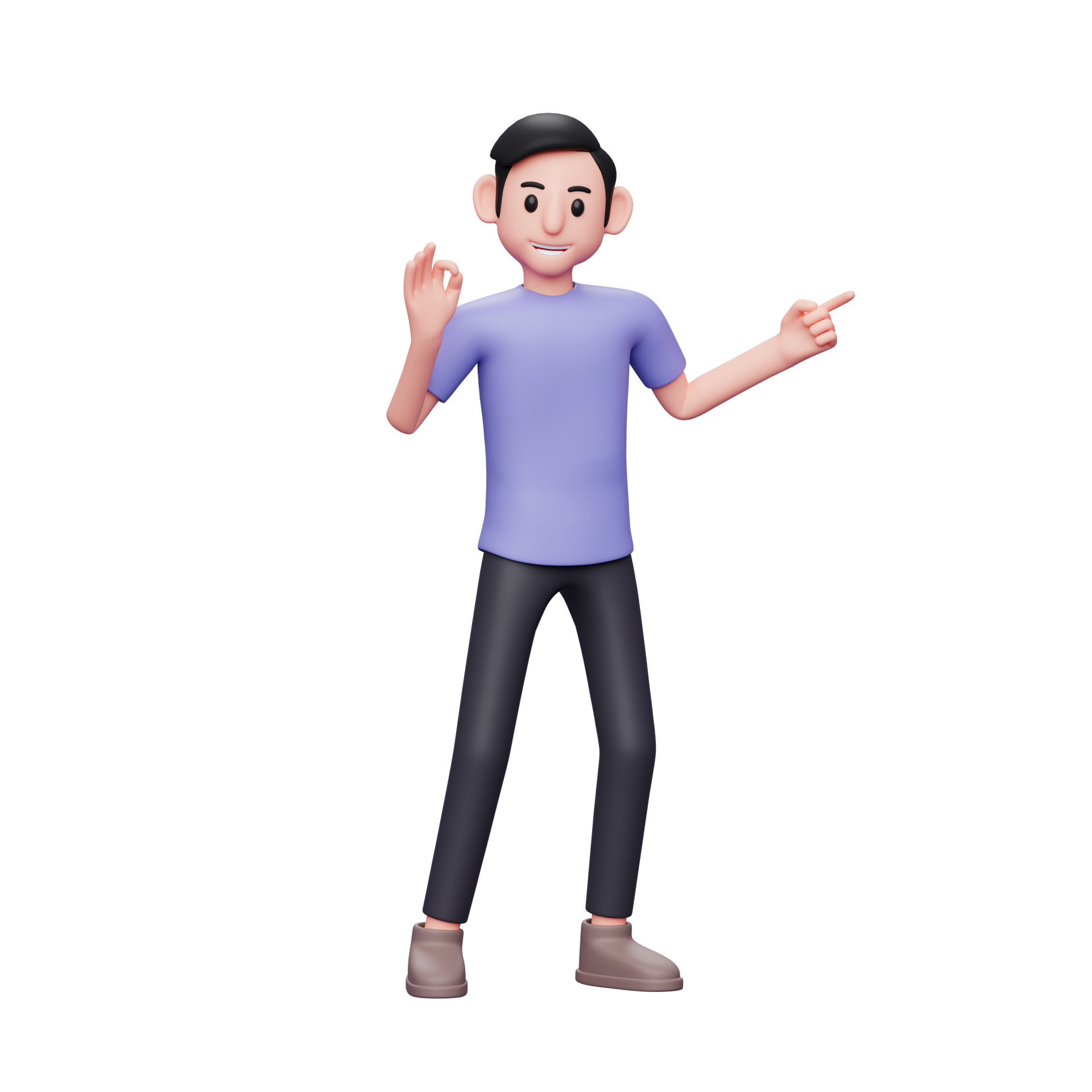 3d Man Pointing PNGs for Free Download