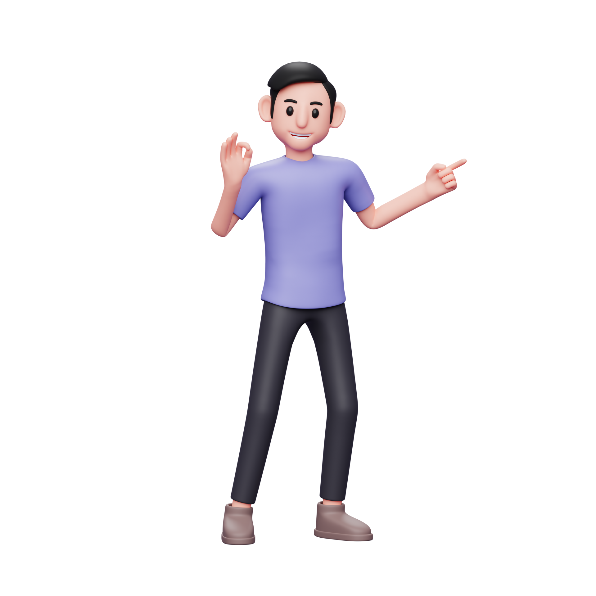 3d Man Pointing PNGs for Free Download