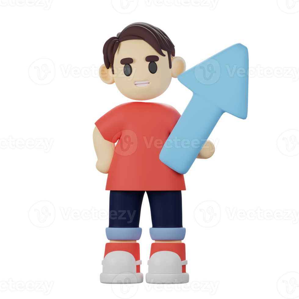 3D Boys Character Pointing png