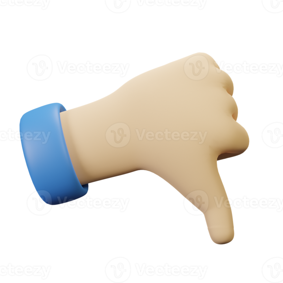 3D Hand gesture dislike png