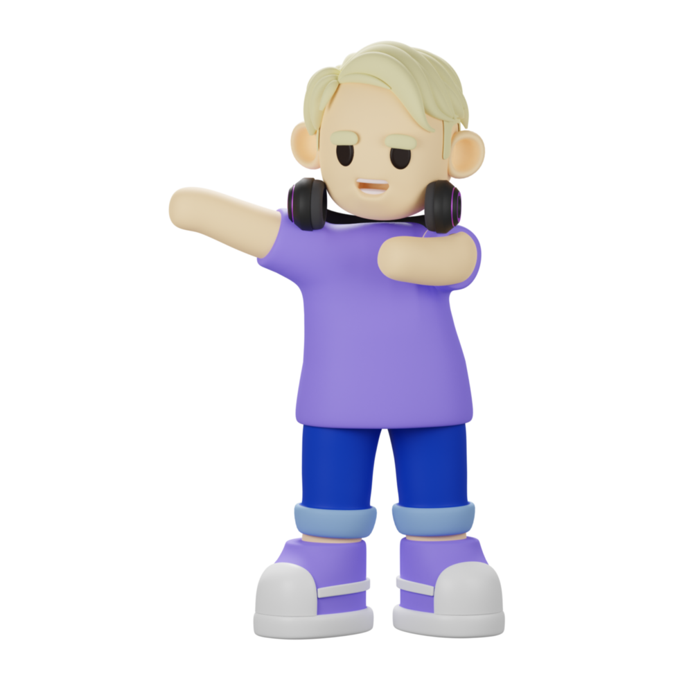 3D Boy Character Pointing png