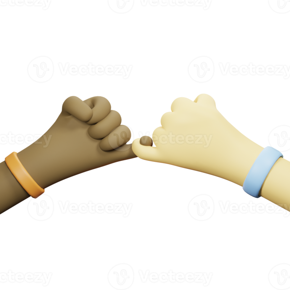 3D Hand Gesture Diversity Pinky Promise png