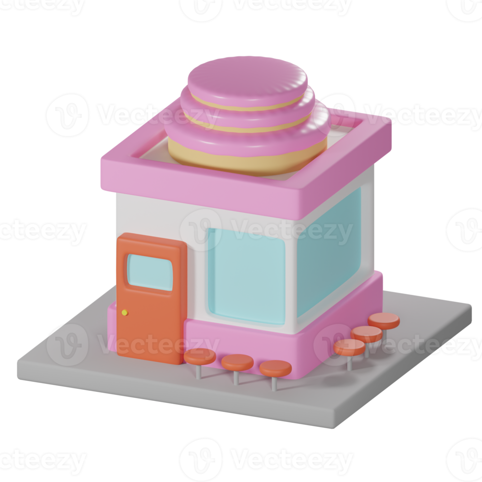 3D Isometric Cafe png