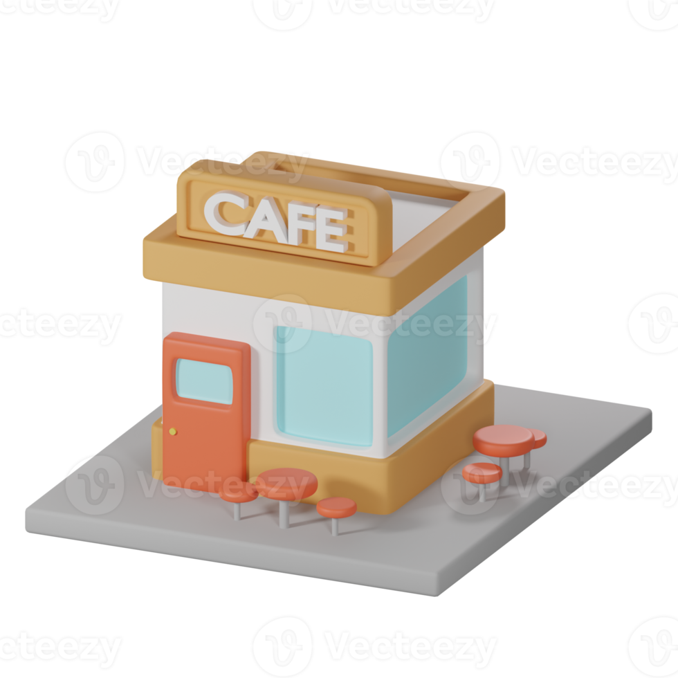 3D Isometric Cafe png