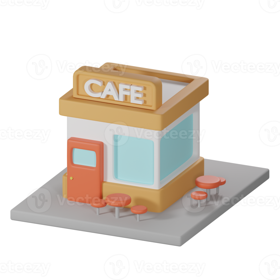 3d isometrische cafe png