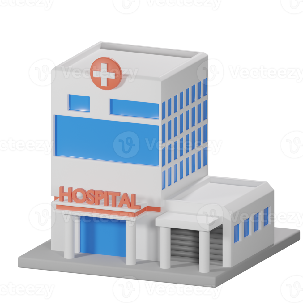 hospital 3D isométrico png