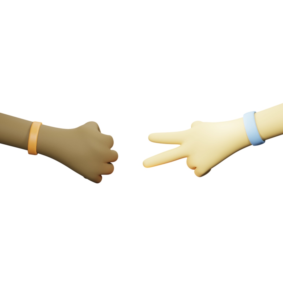 3D-Handgeste Diversity Rock Scissor png