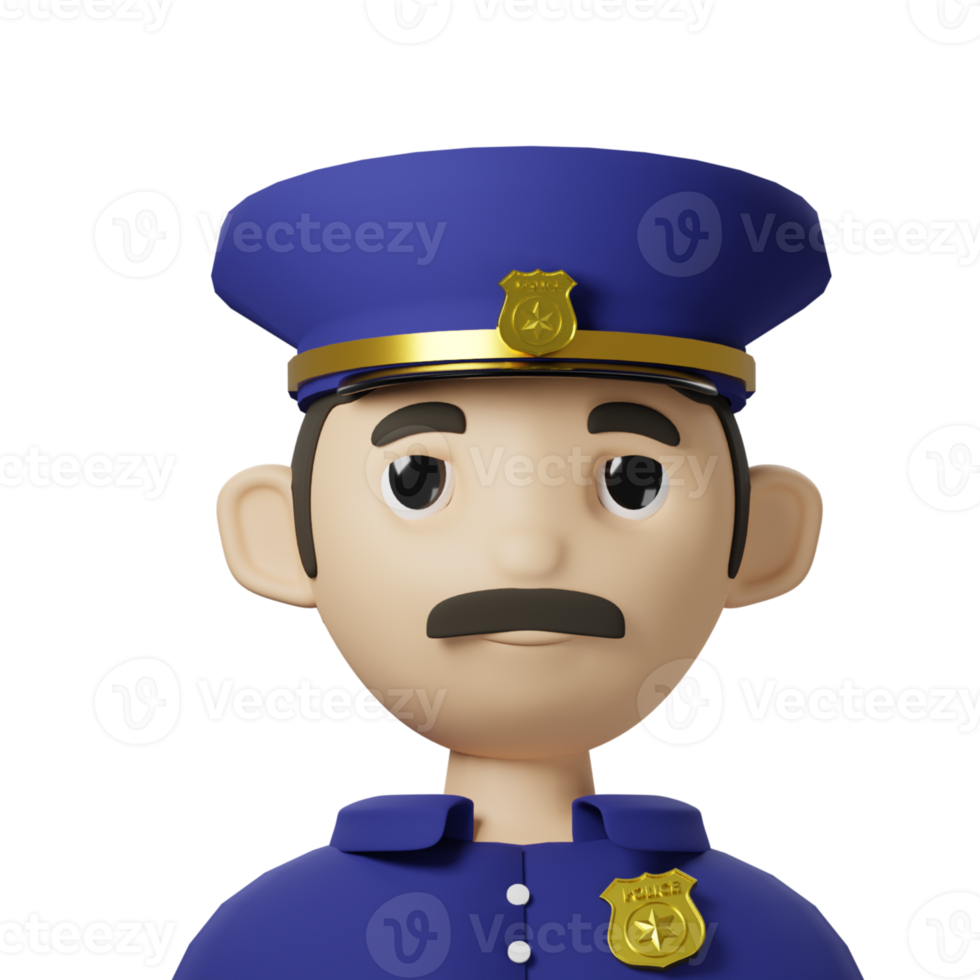 3d avatar policía hombre png