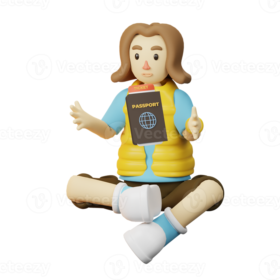 3D Character Traveler Passport png