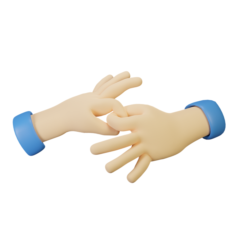 3D Hand gesture sign lock png