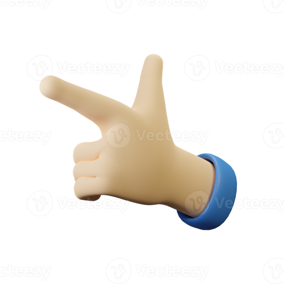 3D Hand gesture Pointing Left png