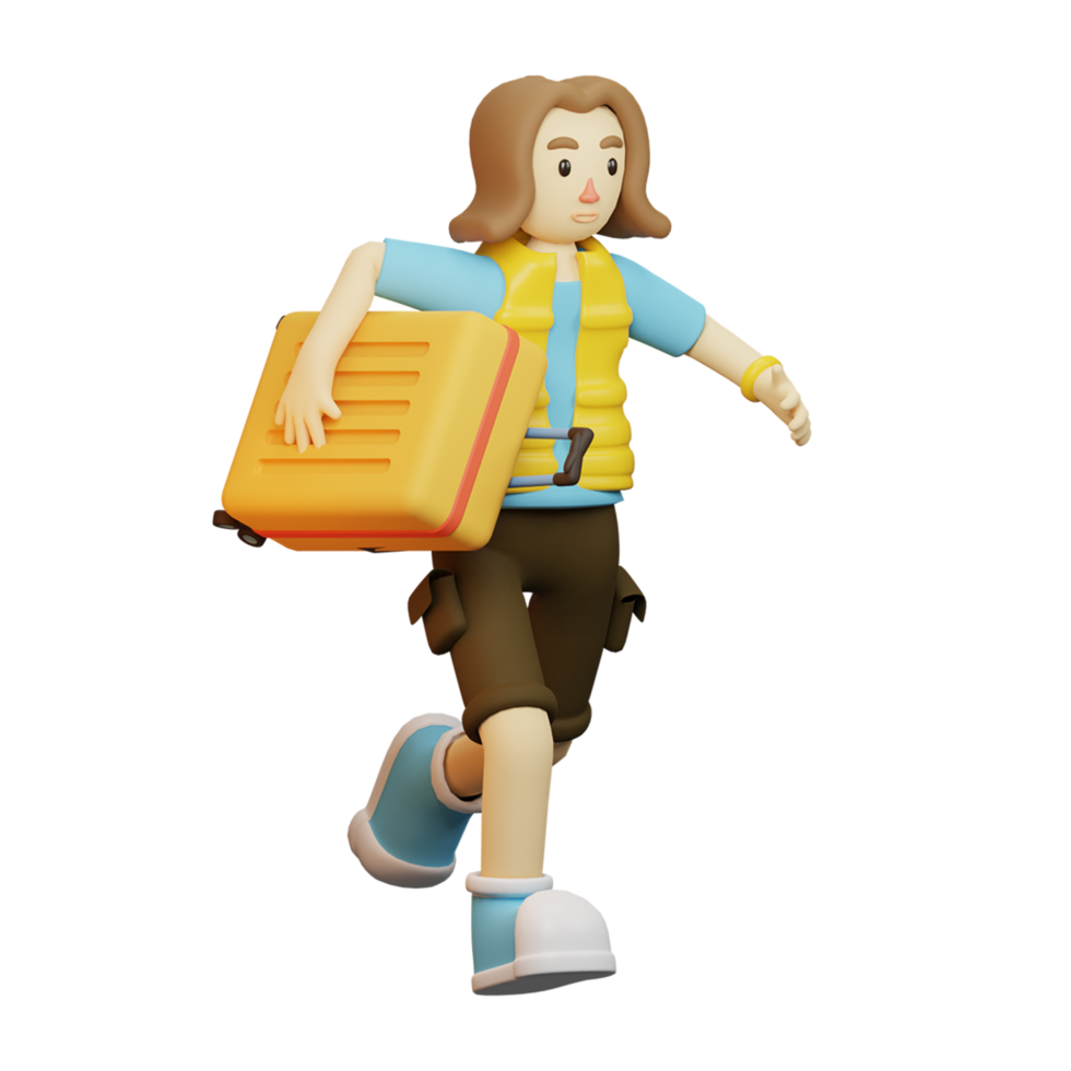 3D Character Traveler Running png