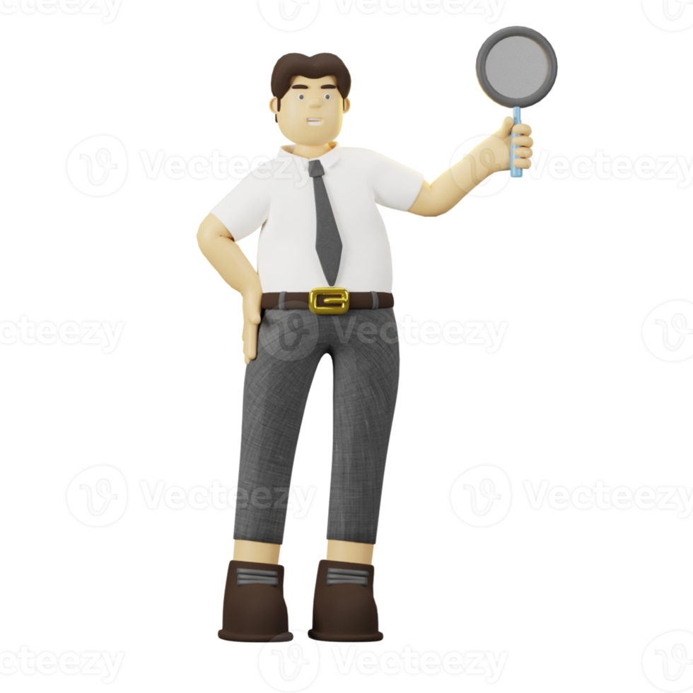 3D Character Employee With Loop png