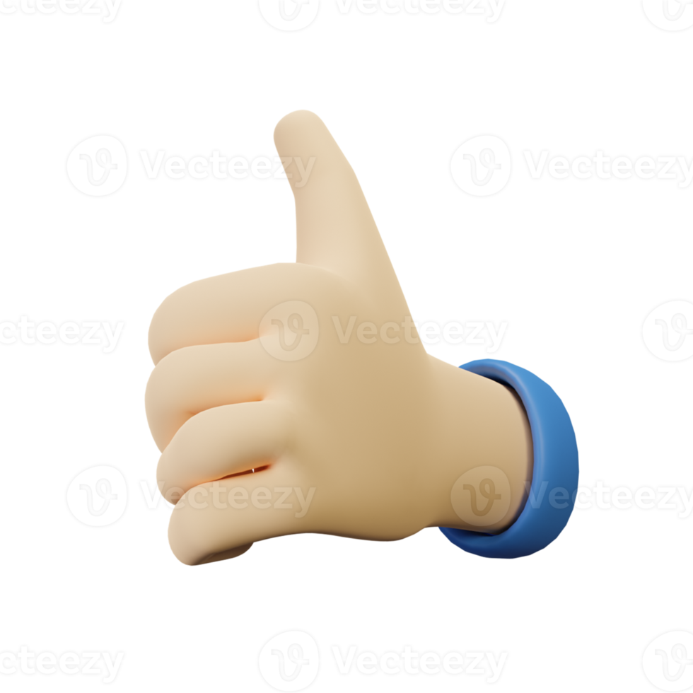 3D Hand gesture thumbs up png