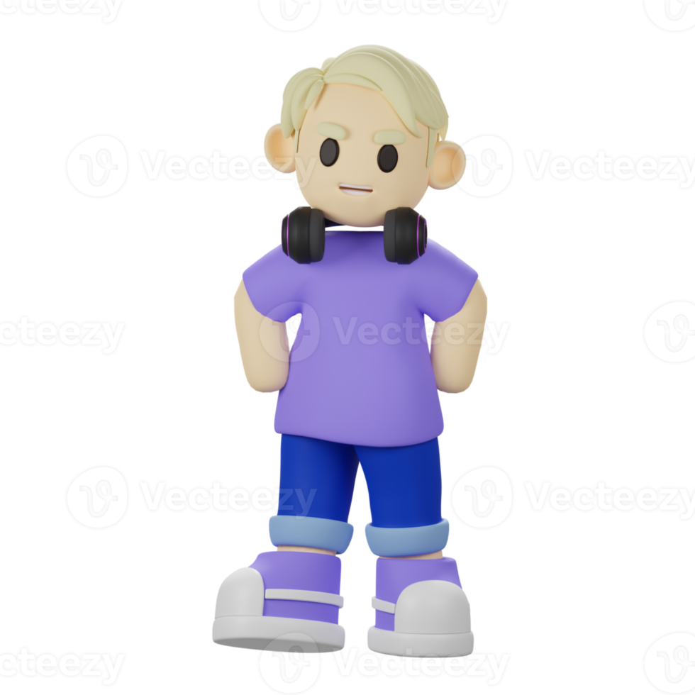 3D Boy Character Confident png