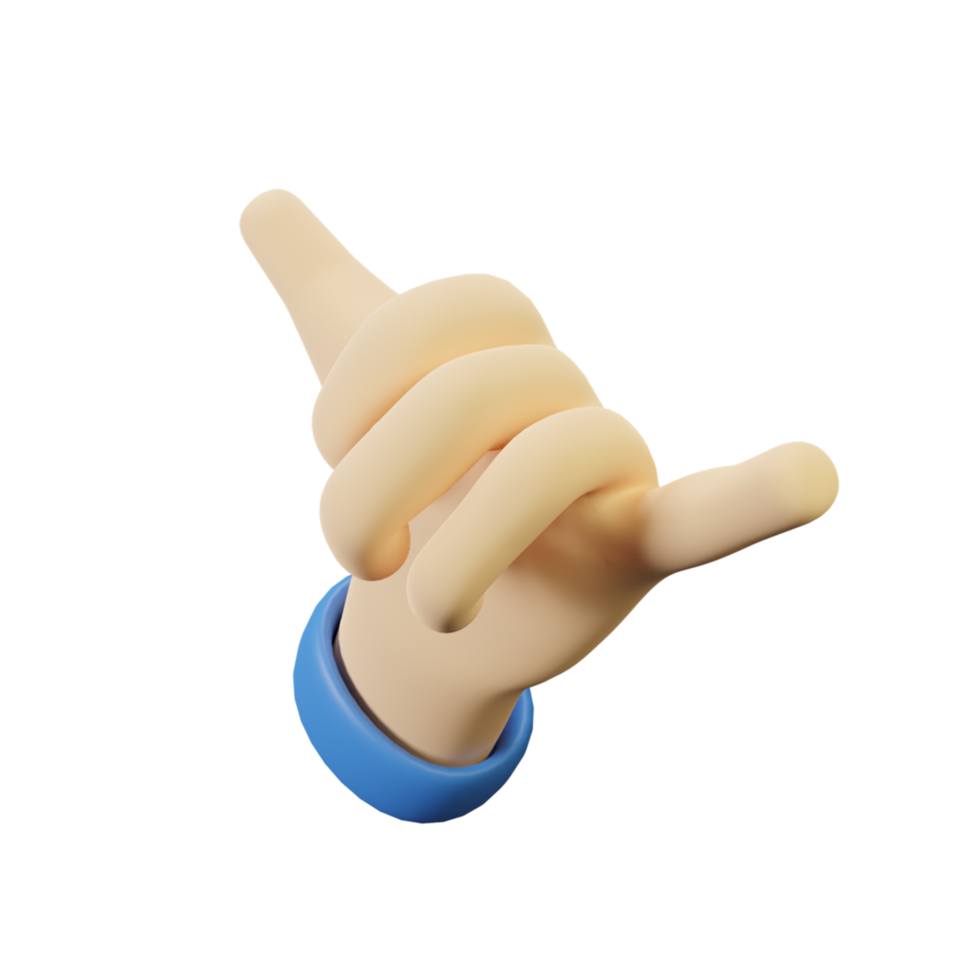 gesto de la mano 3d disfrutar png