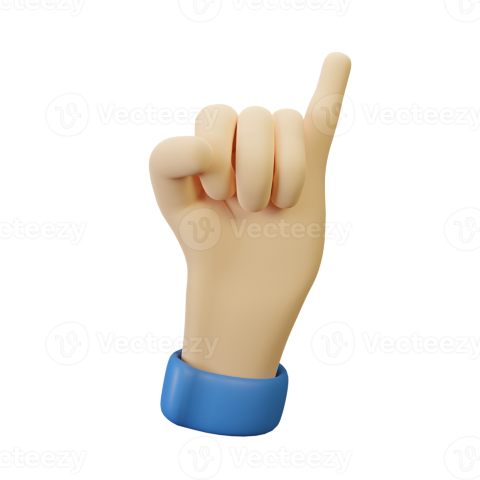 3D Hand gesture pinky png