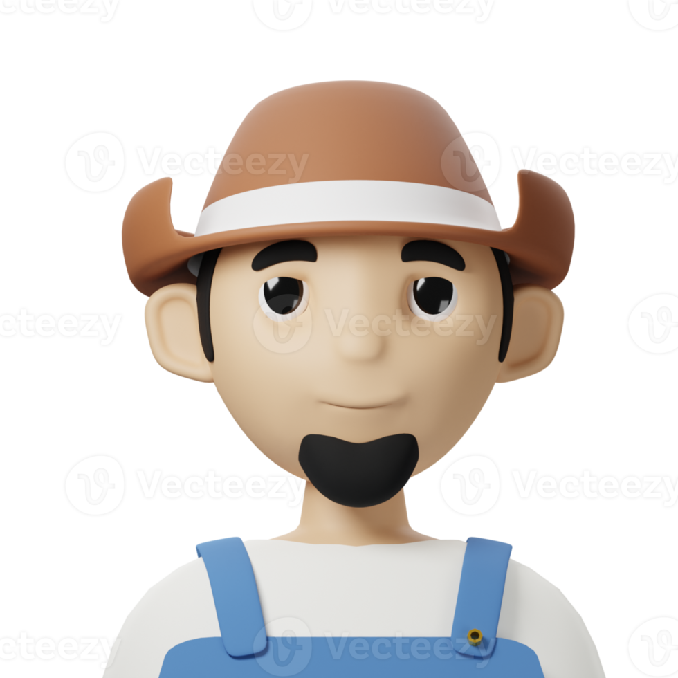 agricultor avatar 3d png