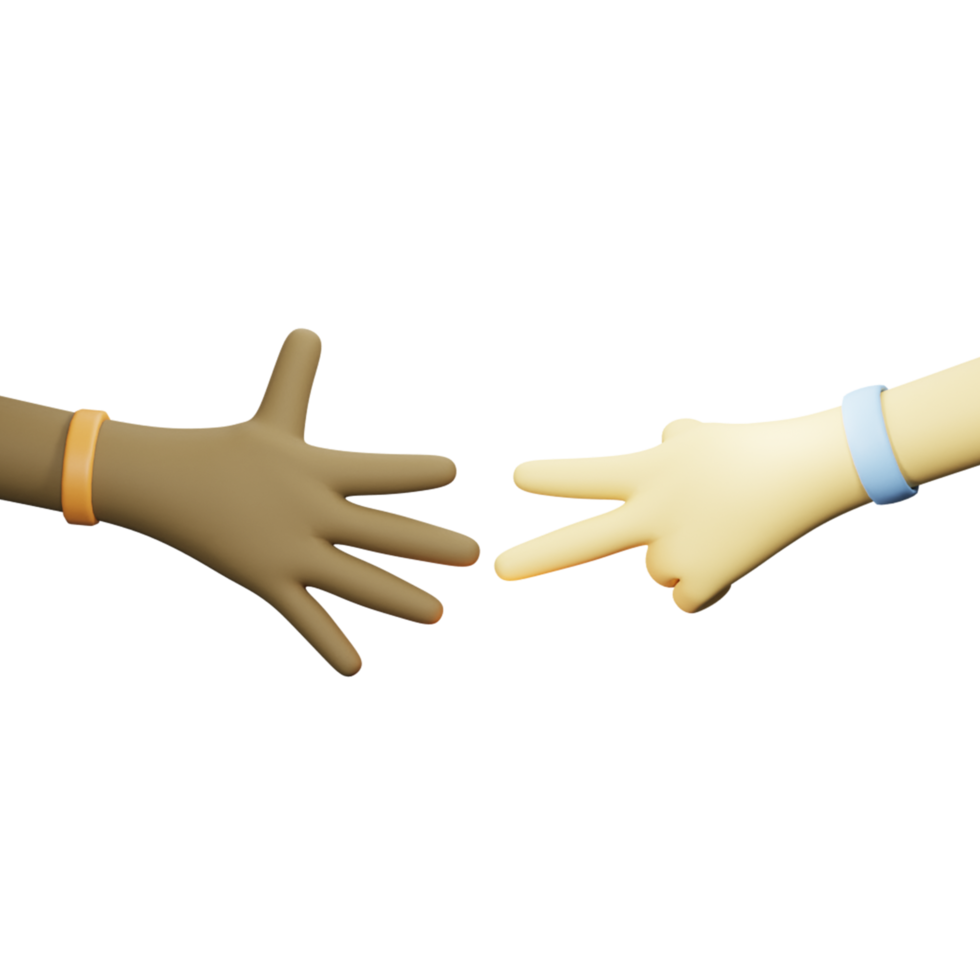 3D-Handbewegung Diversity Papierschere png