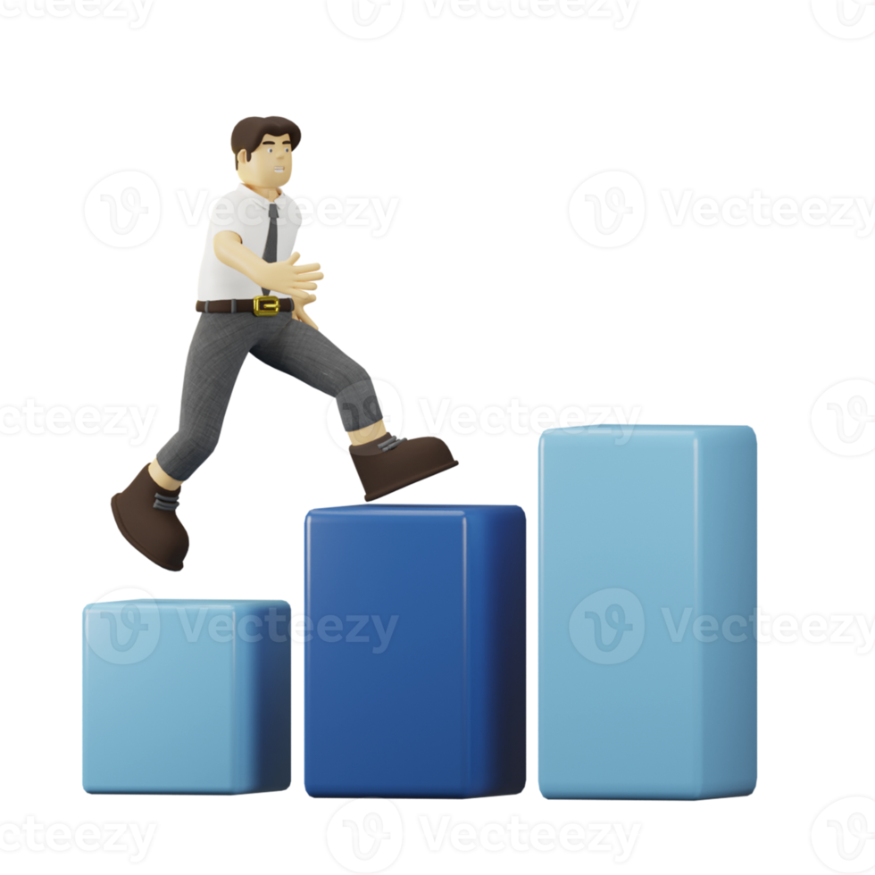 3D Character Employee Sales Up png