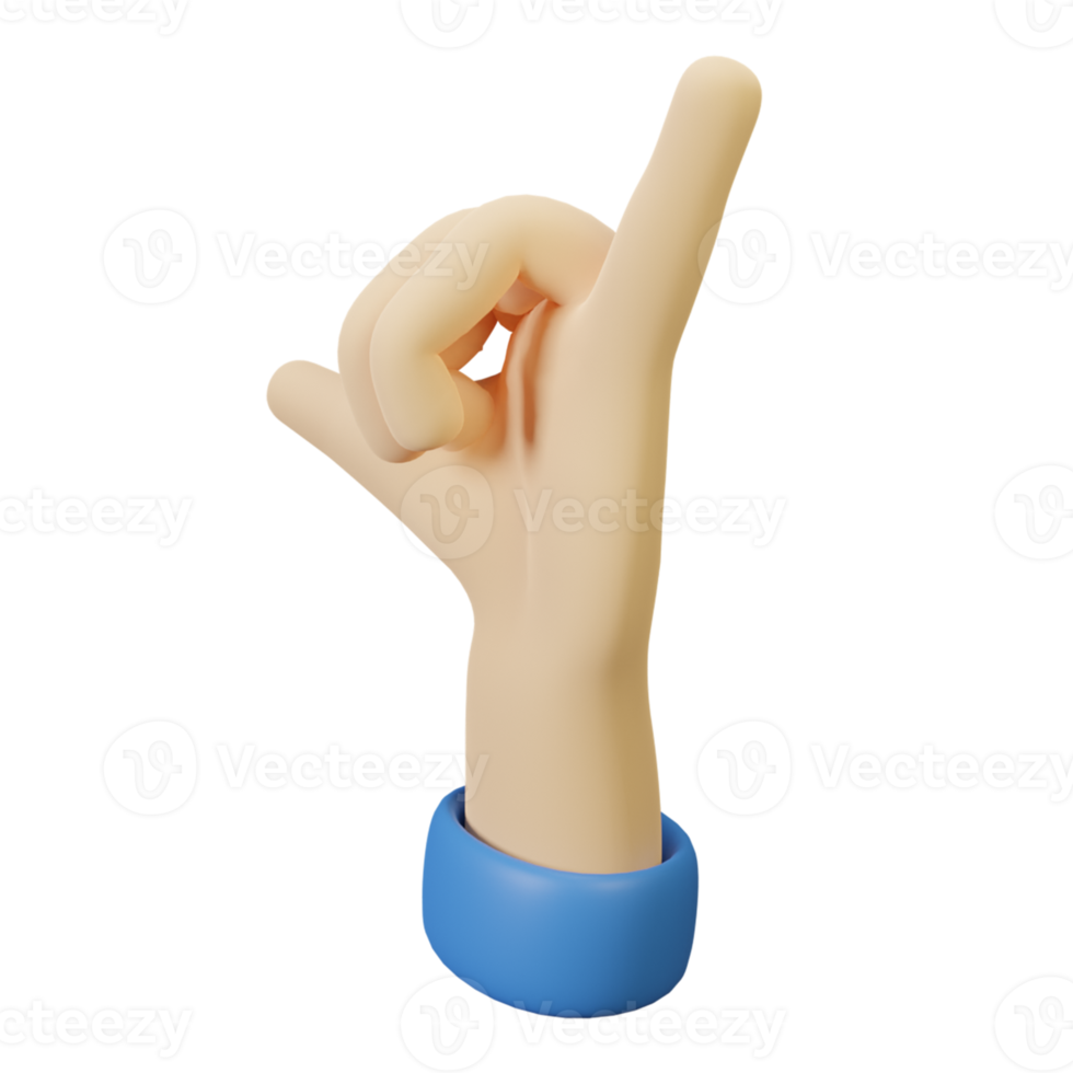 3D Hand gesture png