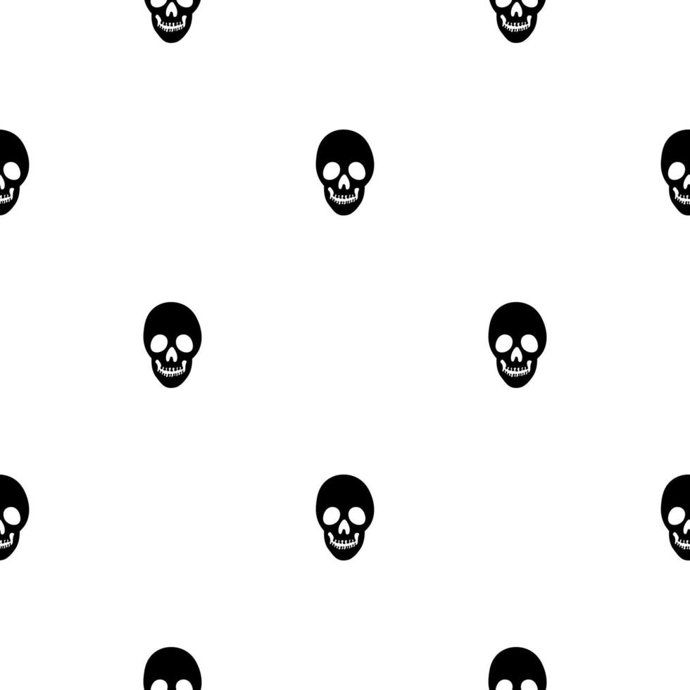 Black skeletons in various poses pattern. Halloween design. Perfect for fall, holidays, fabric, textile. Seamless repeat swatch. vector