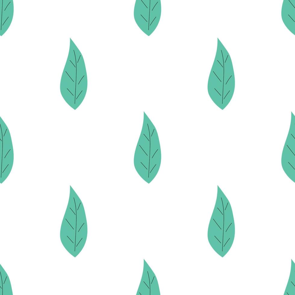 Leafs seamless pattern. Vector hand drawn botanical illustration. Pretty scandi style for fabric, textile, wallpaper. Digital paper in white background