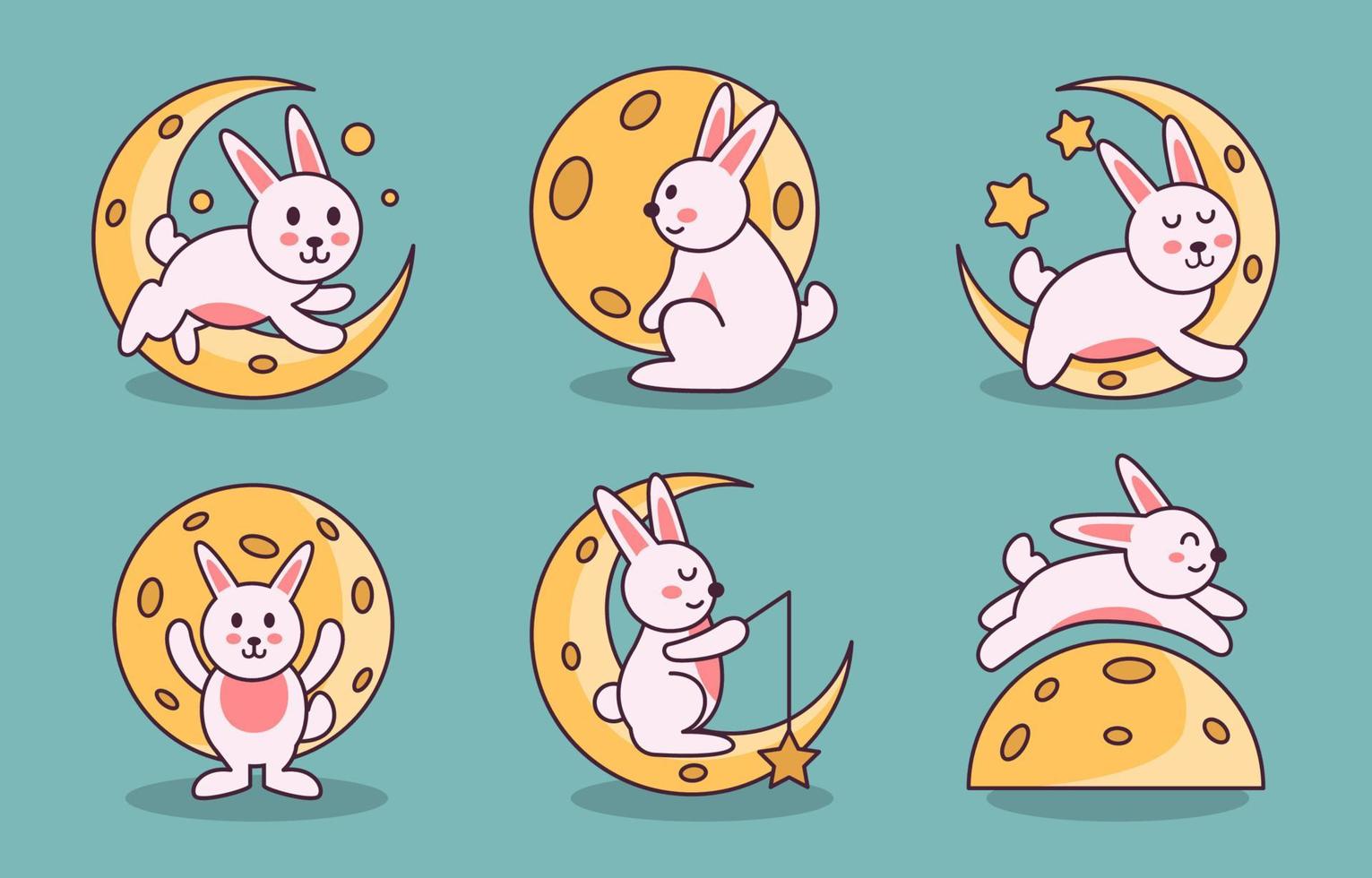 Moon And Bunny Icon vector