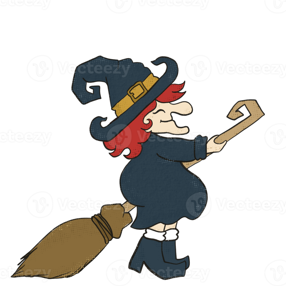 Halloween Doodles Clipart set witch party png