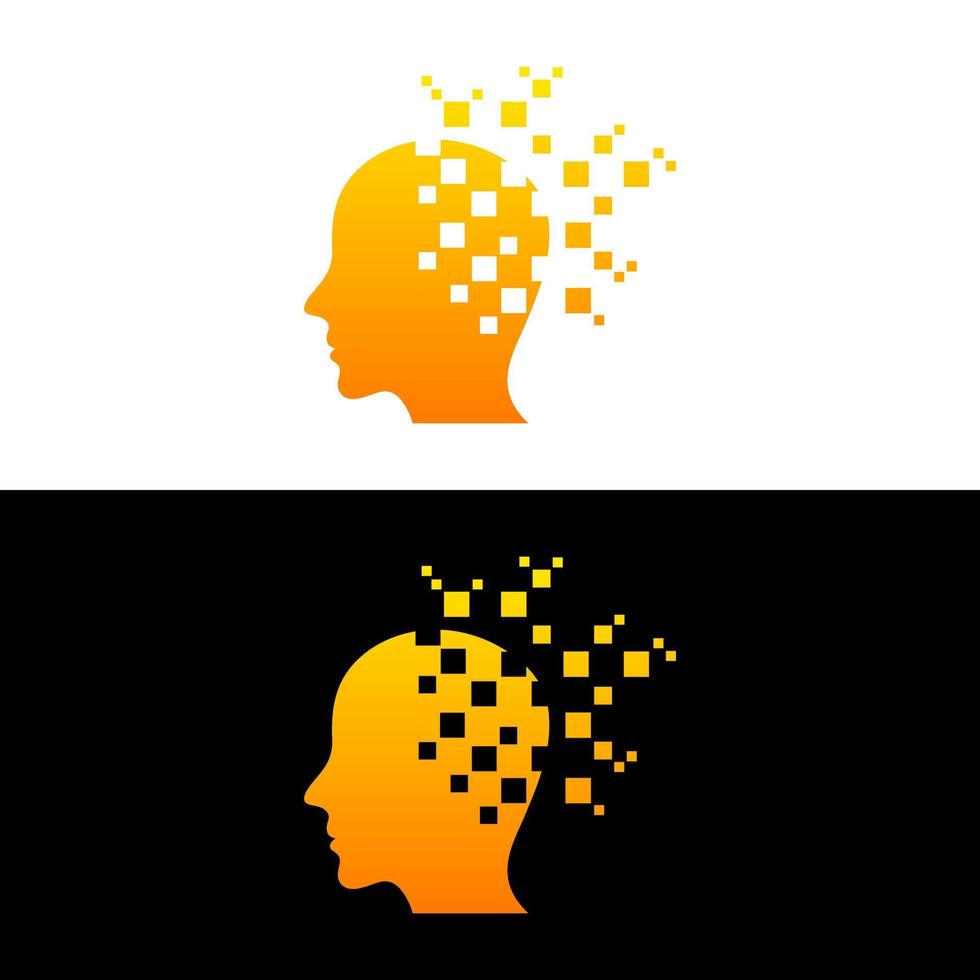 abstract human mind colorful logo design vector