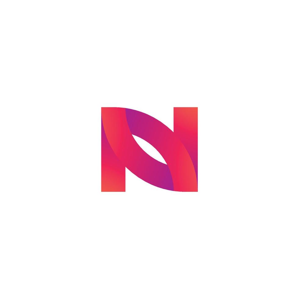 plantilla de diseño de logotipo de letra n abstracta vector