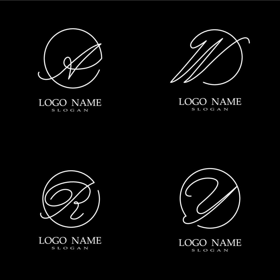 letter logo with line style vector