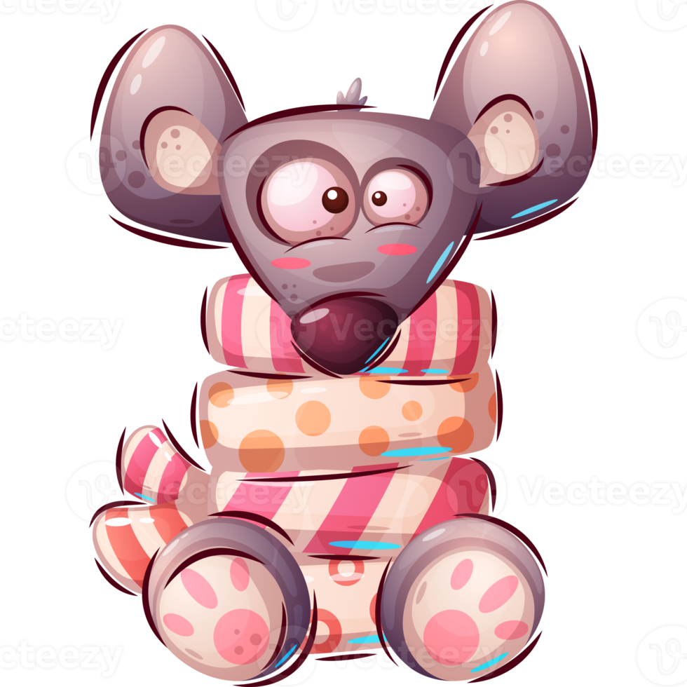 Cartoon character adorable winter mouse png