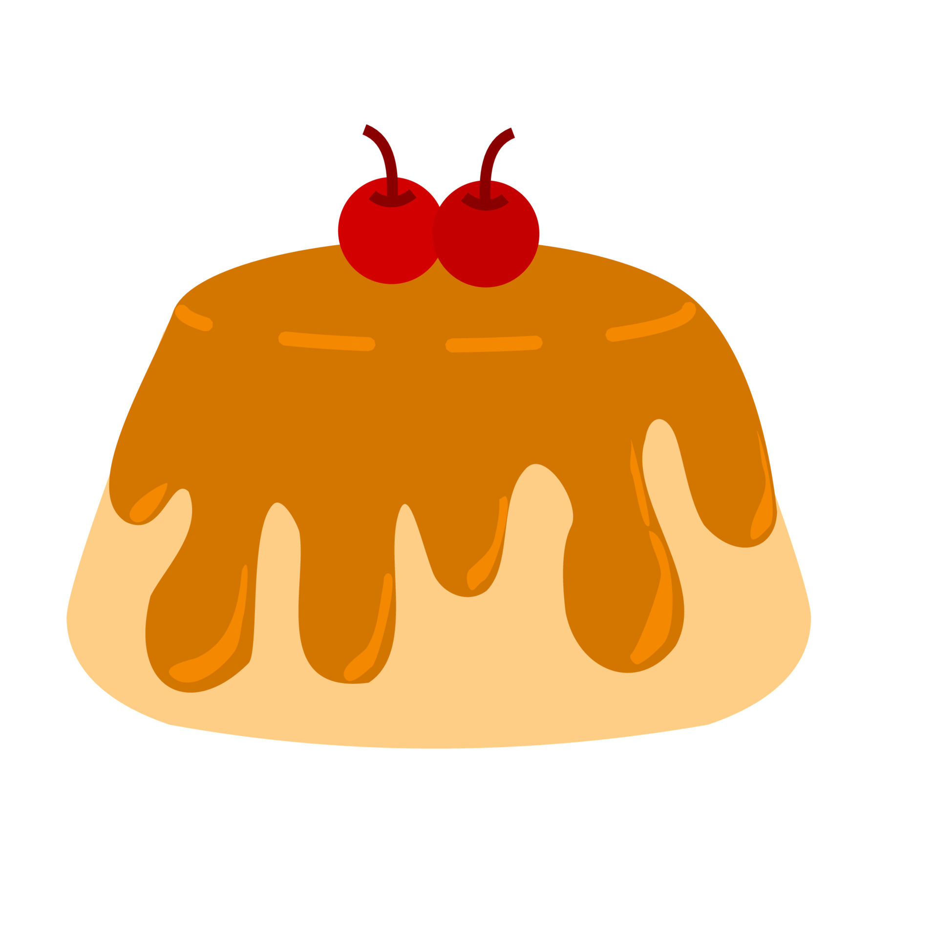 Cream caramel pudding with cherry.Custard cake.Sweet dessert.Food