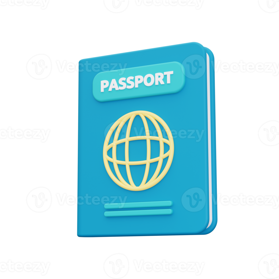 icono de pasaporte 3d png