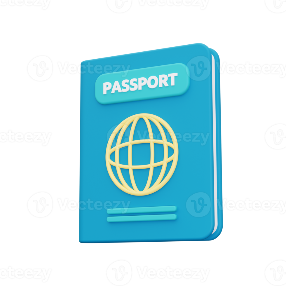 icône de passeport 3d png