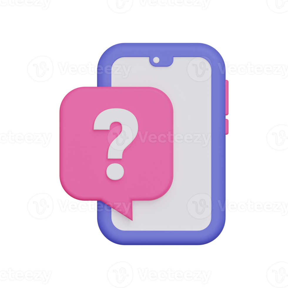 3d phone with question mark png